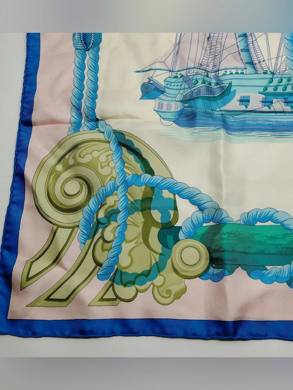 Aurh Hermes Tribord Carre 90 Silk Scarf